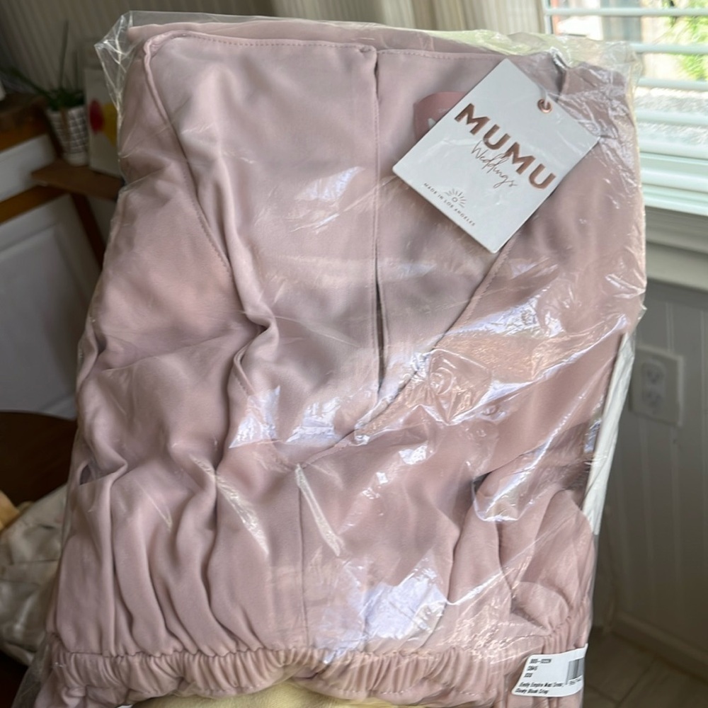 SHOW ME YOUR MUMU EMILY EMPIRE MAXI DRESS DUSTY BLUSH CRISP XXS - Picture 4 of 6